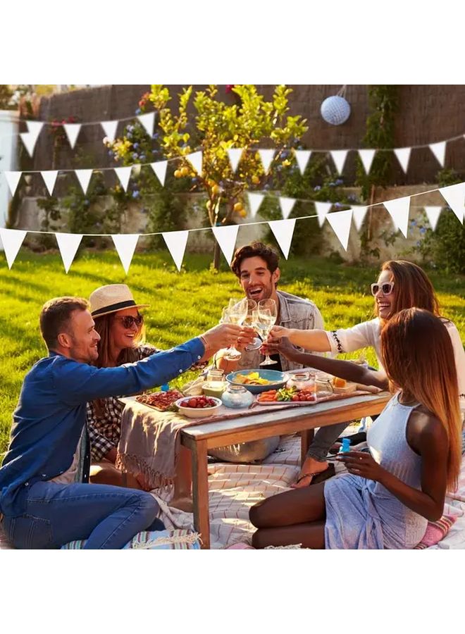 40pcs White Triangle Bunting Banner For Wedding Birthday Festival Party Decorations - Image 5